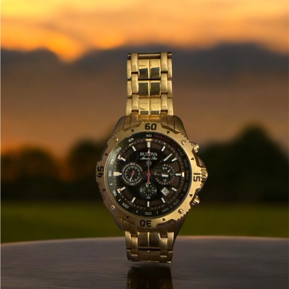 Bulova men's rose gold watch